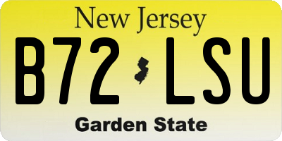 NJ license plate B72LSU