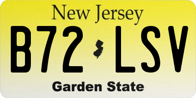 NJ license plate B72LSV