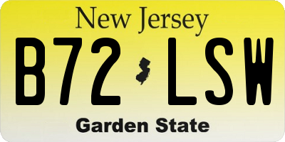 NJ license plate B72LSW