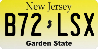 NJ license plate B72LSX