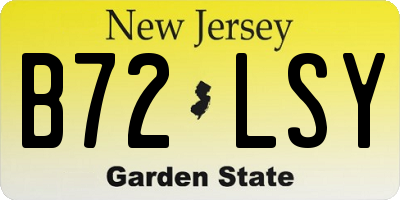 NJ license plate B72LSY
