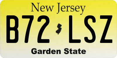NJ license plate B72LSZ