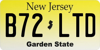NJ license plate B72LTD