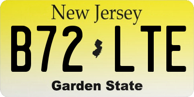 NJ license plate B72LTE