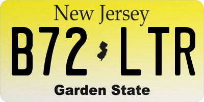 NJ license plate B72LTR