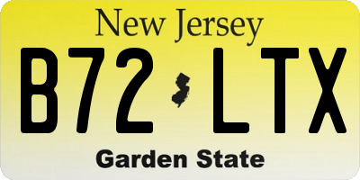 NJ license plate B72LTX