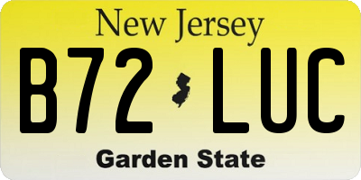 NJ license plate B72LUC