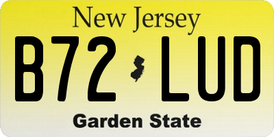 NJ license plate B72LUD