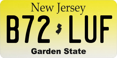 NJ license plate B72LUF