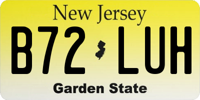 NJ license plate B72LUH