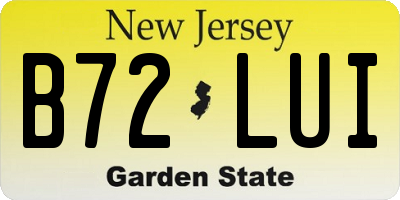 NJ license plate B72LUI