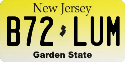 NJ license plate B72LUM