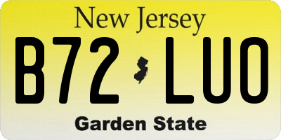 NJ license plate B72LUO