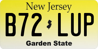 NJ license plate B72LUP