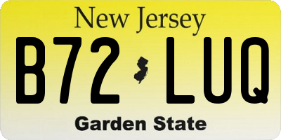 NJ license plate B72LUQ
