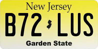NJ license plate B72LUS