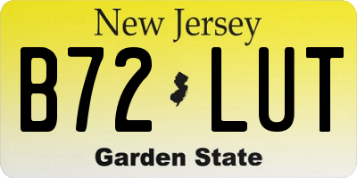 NJ license plate B72LUT