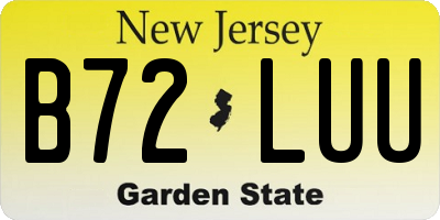 NJ license plate B72LUU