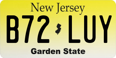 NJ license plate B72LUY