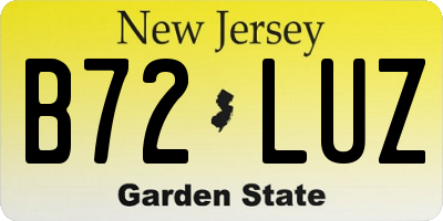 NJ license plate B72LUZ