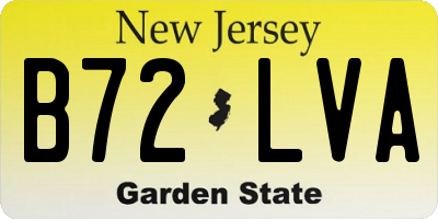 NJ license plate B72LVA