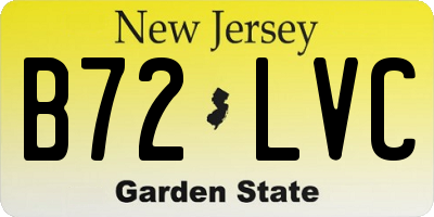 NJ license plate B72LVC