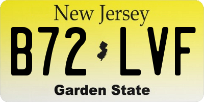 NJ license plate B72LVF