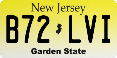 NJ license plate B72LVI