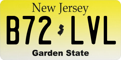 NJ license plate B72LVL