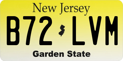 NJ license plate B72LVM