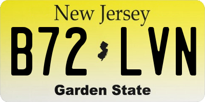 NJ license plate B72LVN
