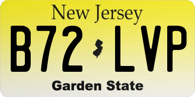 NJ license plate B72LVP