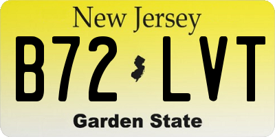 NJ license plate B72LVT