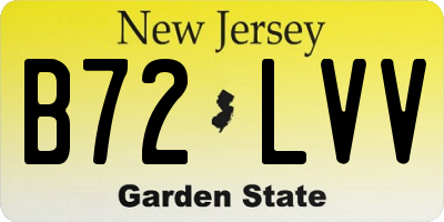 NJ license plate B72LVV