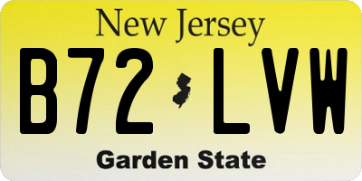 NJ license plate B72LVW