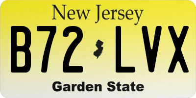 NJ license plate B72LVX