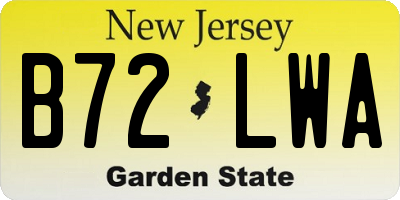 NJ license plate B72LWA