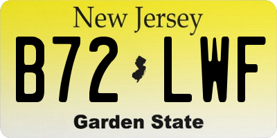 NJ license plate B72LWF
