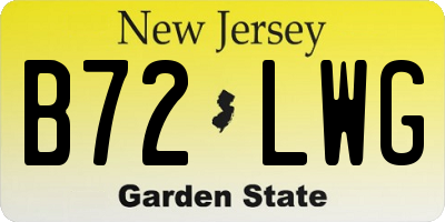NJ license plate B72LWG