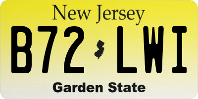 NJ license plate B72LWI