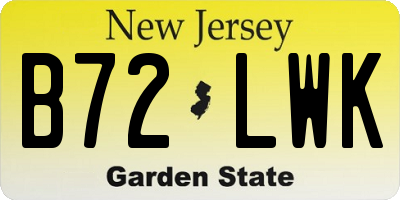 NJ license plate B72LWK