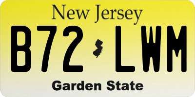 NJ license plate B72LWM