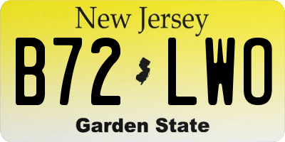 NJ license plate B72LWO