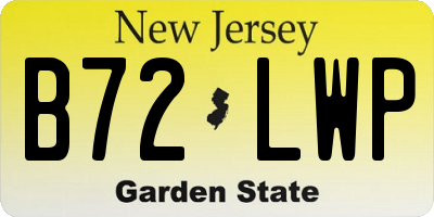 NJ license plate B72LWP
