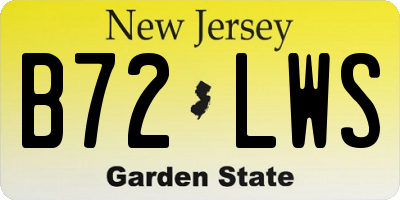 NJ license plate B72LWS