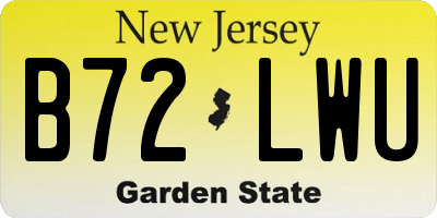 NJ license plate B72LWU