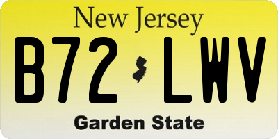 NJ license plate B72LWV