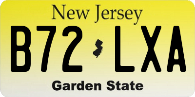 NJ license plate B72LXA