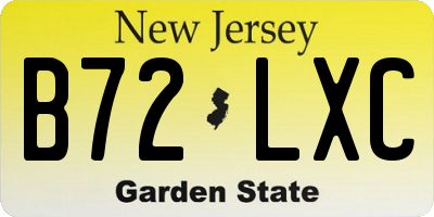 NJ license plate B72LXC