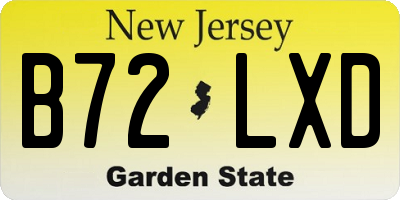 NJ license plate B72LXD